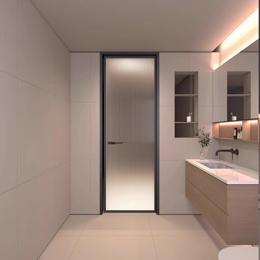 Paihao extremely narrow ultra white series swing door